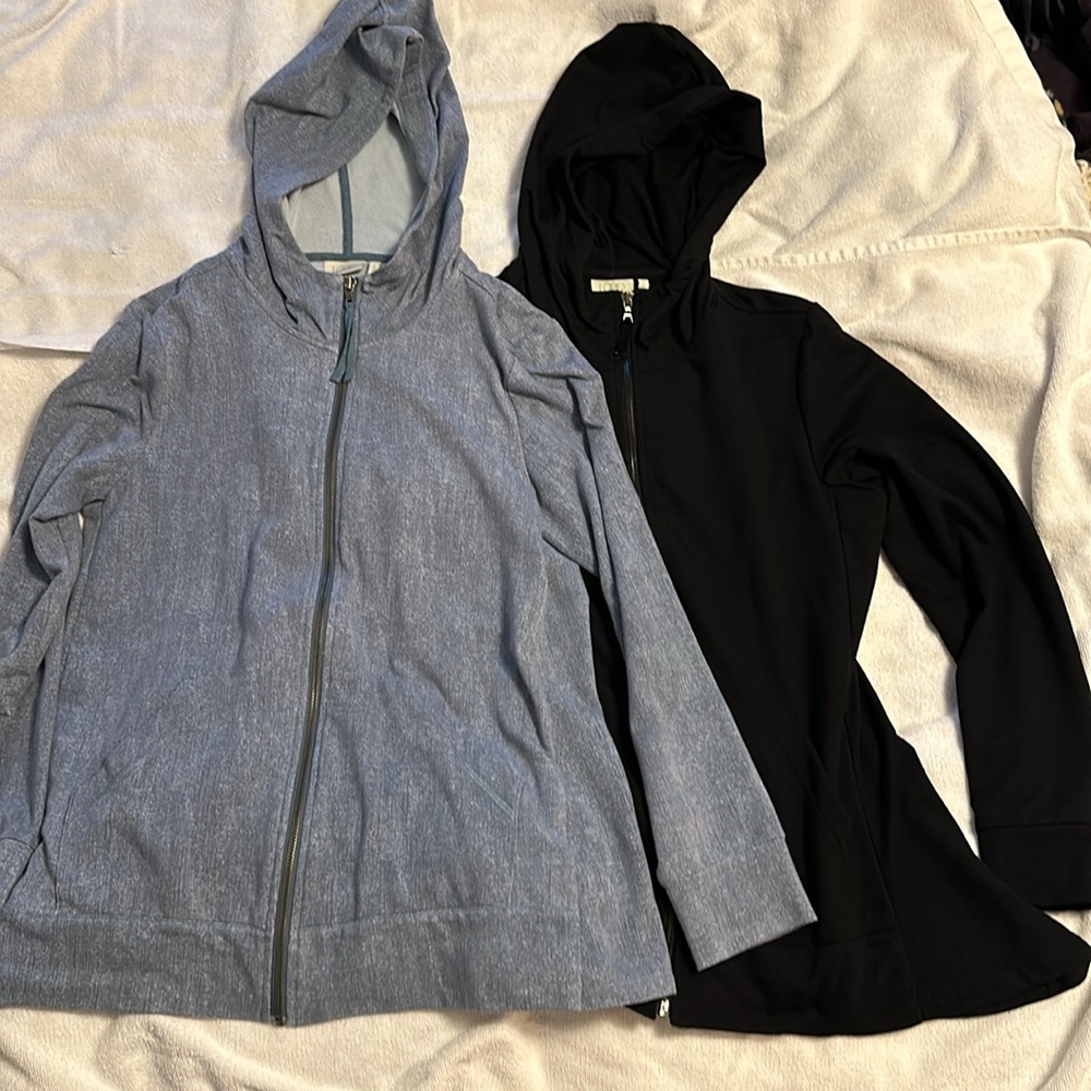 LOGO M French Terry Ruffle Back Zippered A-Line Hoodie With Kangaroo Pockets